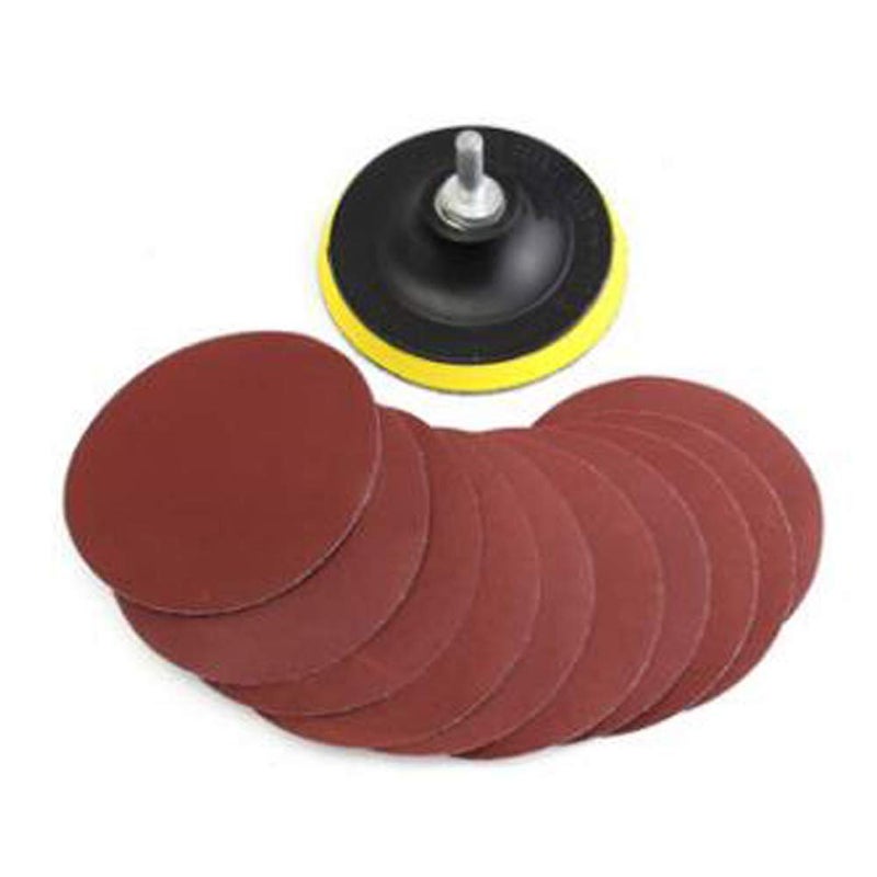 Wixine 1Set 4'' Sanding Disc Sandpaper Hook Loop 1000 Grit + Drill Adapter + Backer Pad - Image 1
